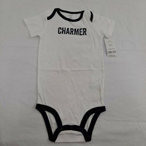 Charmer white navy blue Carter's Creeper Snap Shirt Bodysuit 24 Month